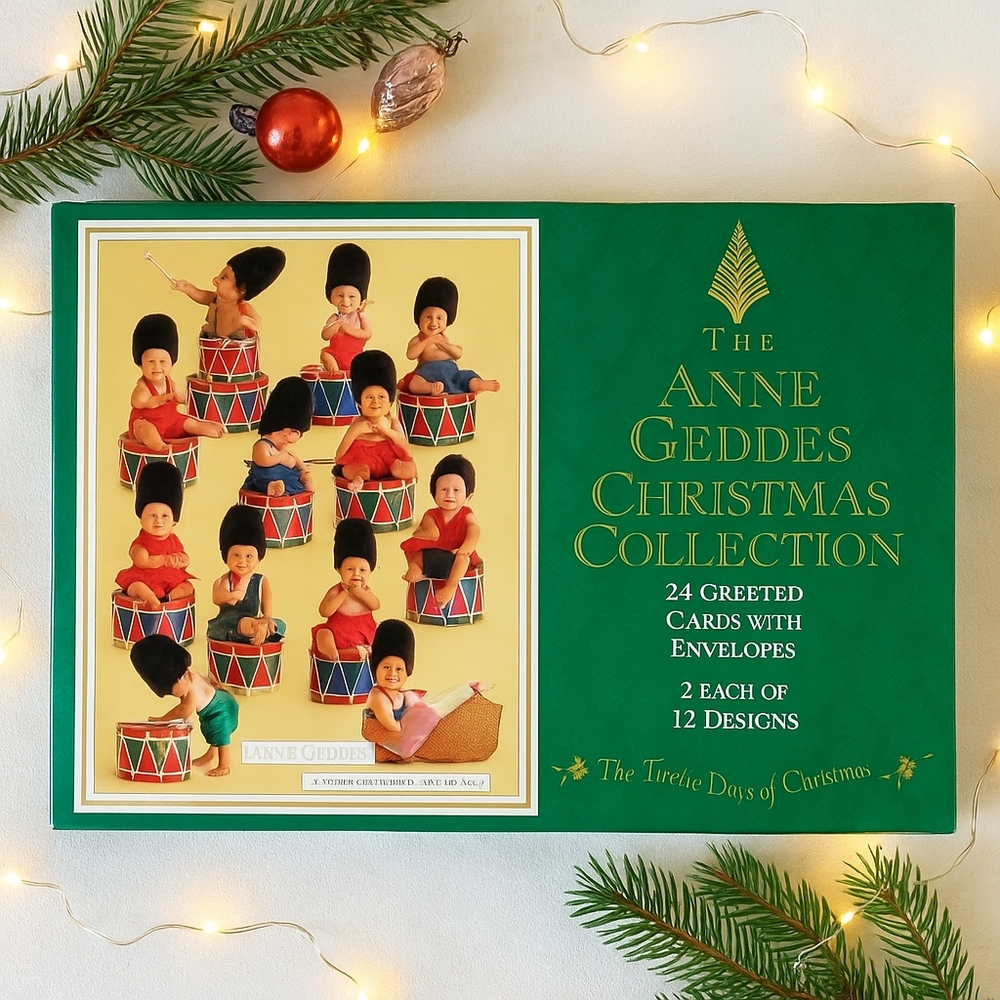 Anne Geddes Vintage 1997 Christmas Collection 24 Greeting Cards with Envelopes